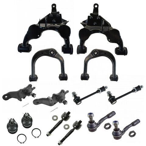 TRQ Front Control Arm Ball Joint Tie Rod and Sway Bar Link Kit PSA30941