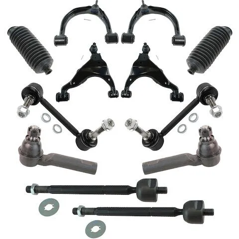 TRQ Front Control Arm Ball Joint Tie Rod and Sway Bar Link Kit PSA44108