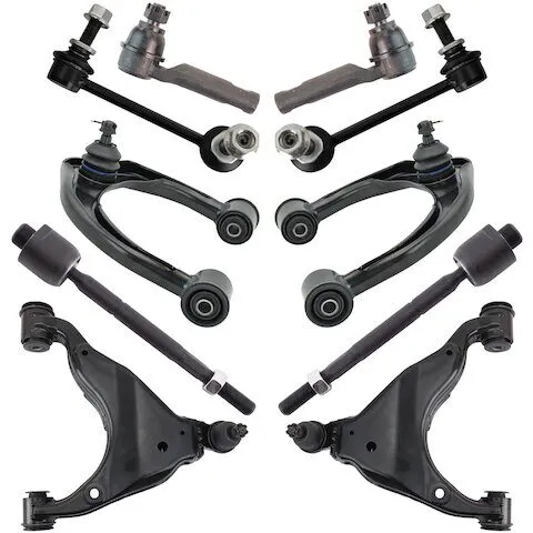 TRQ Front Control Arm Ball Joint Tie Rod and Sway Bar Link Kit PSA44185