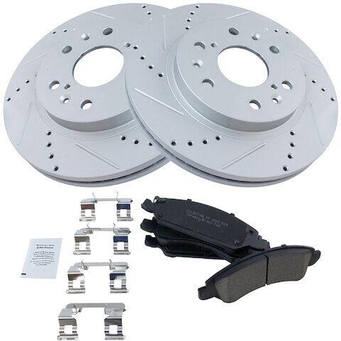 TRQ Front Brake Pad and Rotor Kit BKA12259