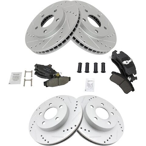 TRQ Front and Rear Brake Pad and Rotor Kit BKA12645