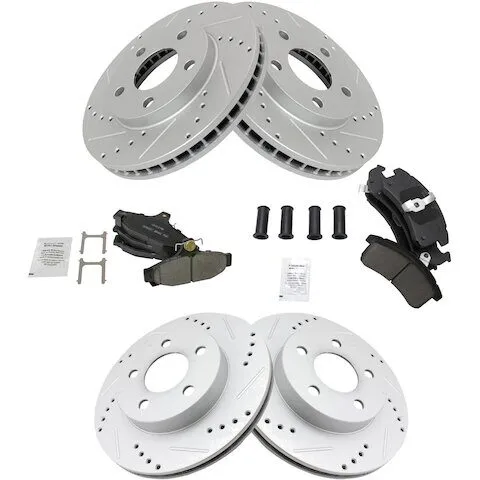 TRQ Front and Rear Brake Pad and Rotor Kit BKA12645