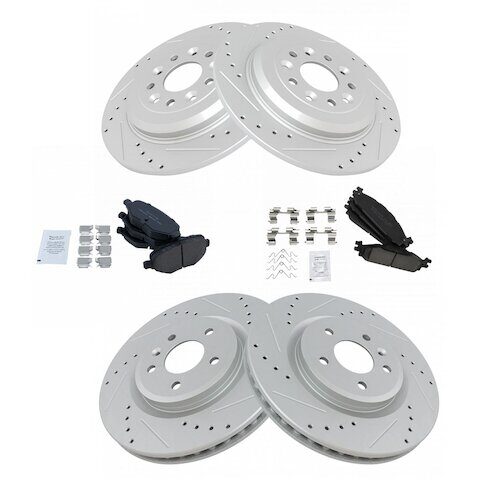 TRQ Front and Rear Brake Pad and Rotor Kit BKA12333