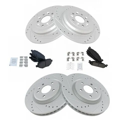 TRQ Front and Rear Brake Pad and Rotor Kit BKA12333
