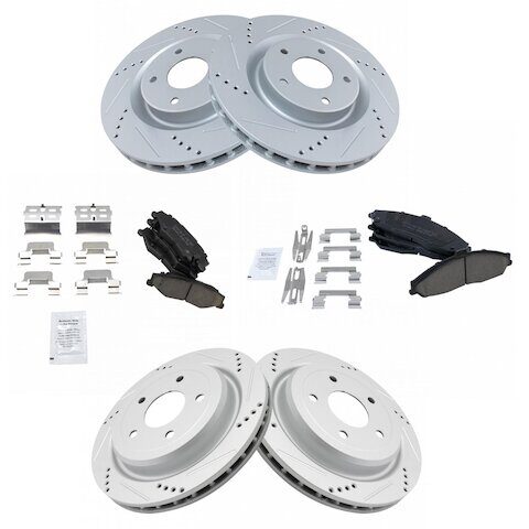 TRQ Front and Rear Brake Pad and Rotor Kit BKA12509