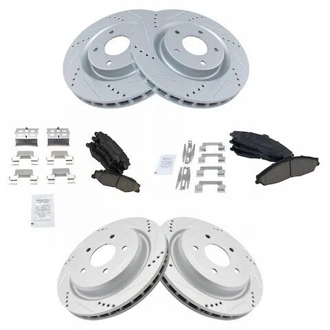 TRQ Front and Rear Brake Pad and Rotor Kit BKA12509