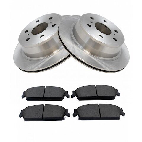 TRQ Rear Brake Pad and Rotor Kit BKA10675