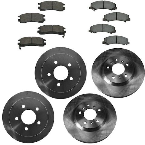 TRQ Front and Rear Brake Pad and Rotor Kit BKA11352