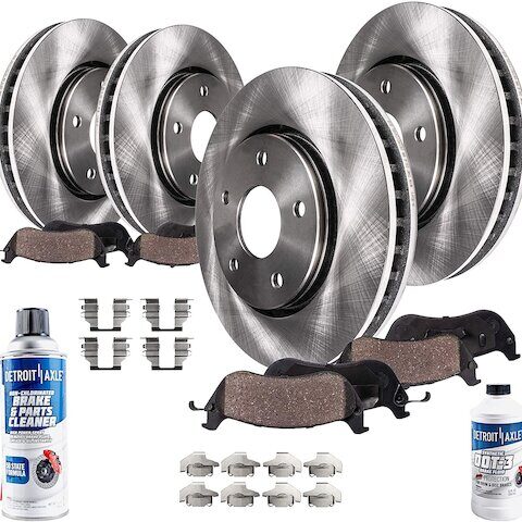Detroit Axle Front and Rear Brake Pad and Rotor Kit R.55174_R.55178FBK