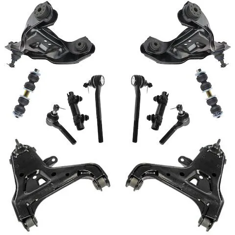 TRQ Front Control Arm Ball Joint Tie Rod and Sway Bar Link Kit PSA52343