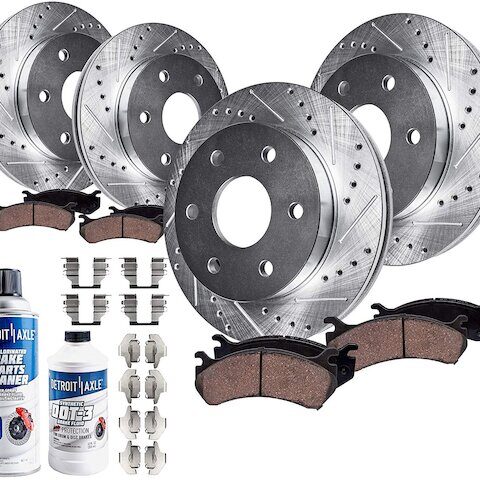 Detroit Axle Front and Rear Brake Pad and Rotor Kit 10PR1201493