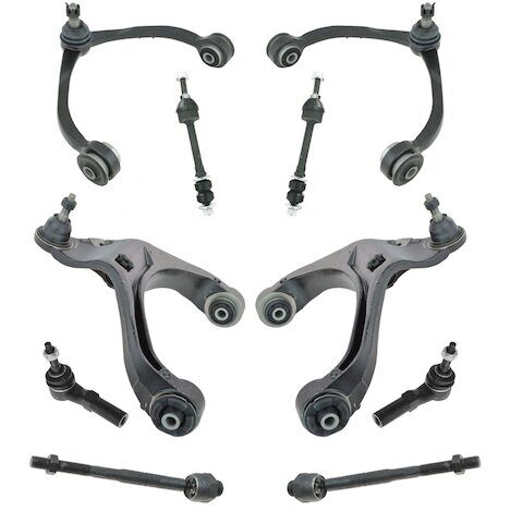 TRQ Front Control Arm Ball Joint Tie Rod and Sway Bar Link Kit PSA52729