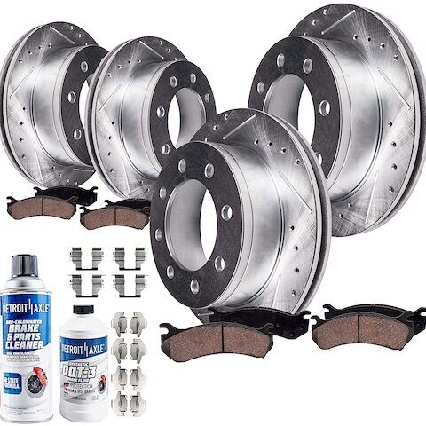 Detroit Axle Front and Rear Brake Pad and Rotor Kit 10PR1900091
