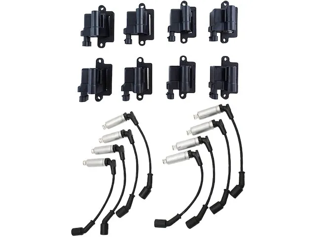 TRQ Ignition Coil and Spark Plug Wire Set