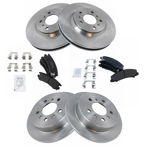 TRQ Front and Rear Brake Pad and Rotor Kit BKA11699