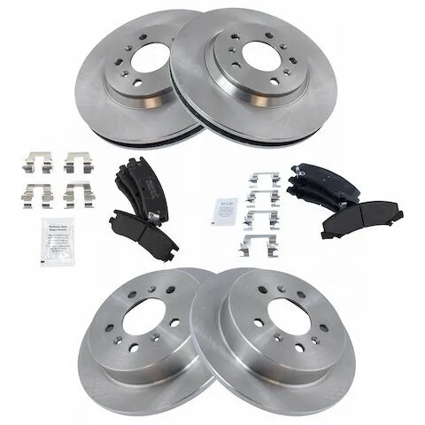 TRQ Front and Rear Brake Pad and Rotor Kit BKA11699