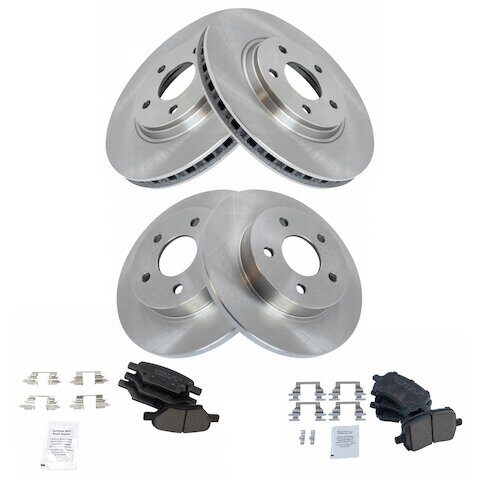 TRQ Front and Rear Brake Pad and Rotor Kit BKA11697