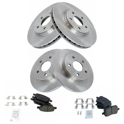 TRQ Front and Rear Brake Pad and Rotor Kit BKA11697