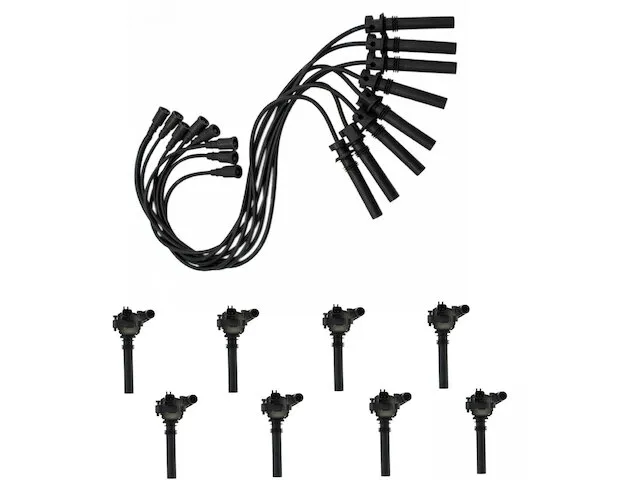 TRQ Ignition Coil and Spark Plug Wire Set