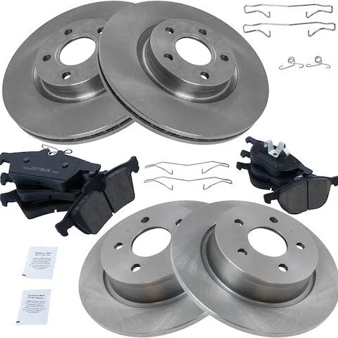TRQ Front and Rear Brake Pad and Rotor Kit BKA12023 for Ford Escape