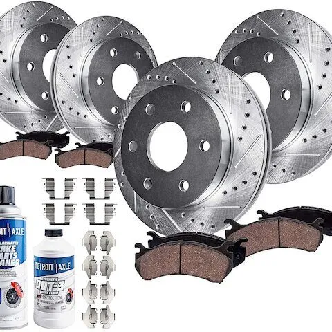 Detroit Axle Front and Rear Brake Pad and Rotor Kit 10PR2300064