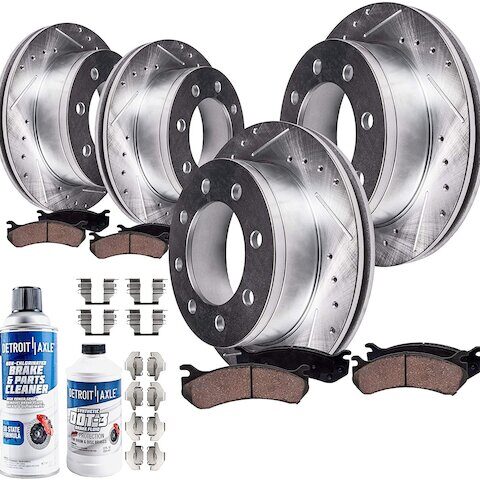 Detroit Axle Front and Rear Brake Pad and Rotor Kit BK91003908